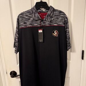 New FSU Mens Polo Golf Shirt large